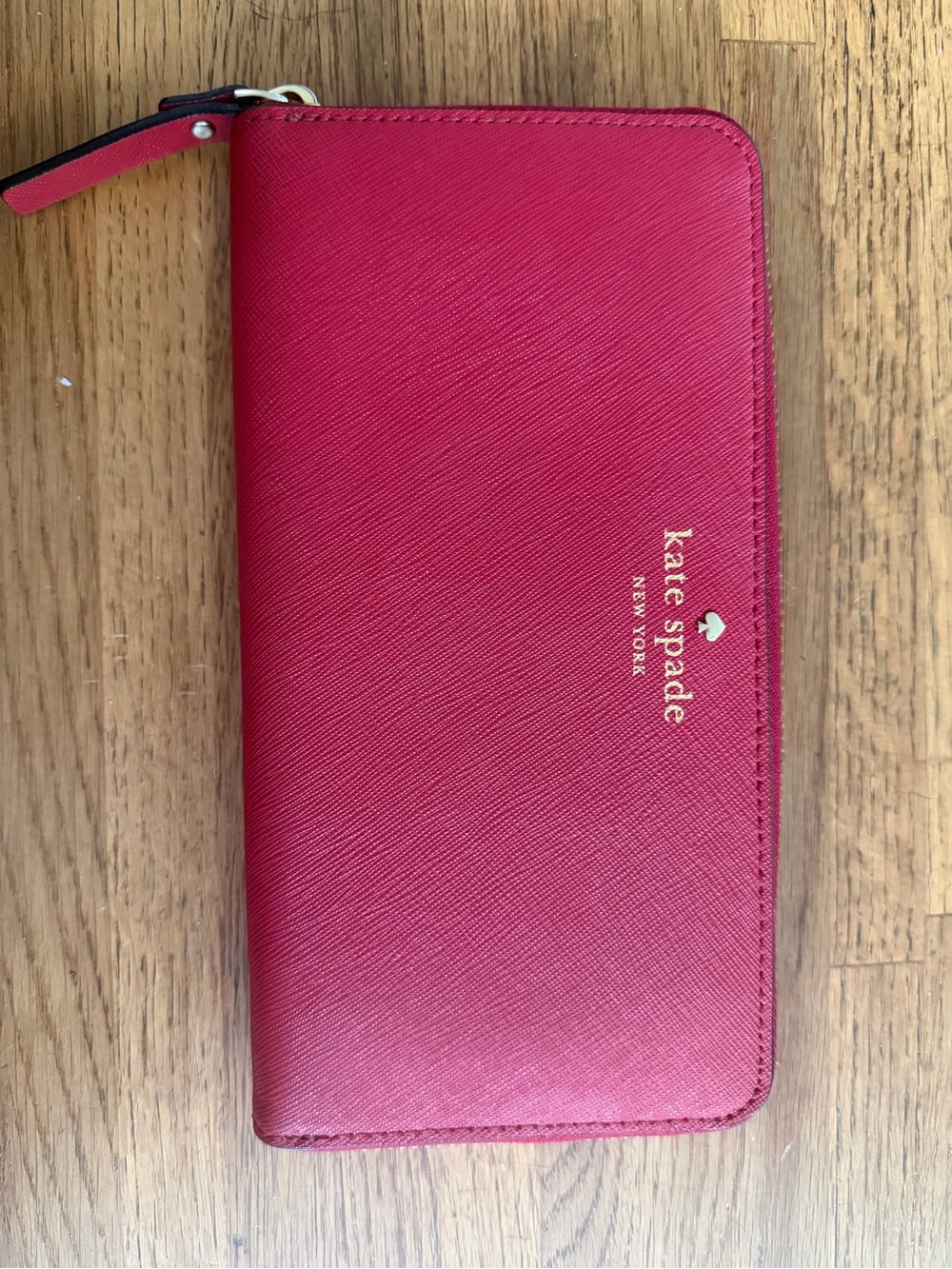 kate spade New York Saffiano Zip Wallet in Red - Picture 1 of 2